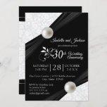 Invitation 30e anniversaire de perles design - noir et blanc<br><div class="desc">🥇 UN DESIGN D'ART ORIGINAL DE DROIT D'AUTEUR DE Donna Siegrist SEULEMENT DISPONIBLE SUR ZAZZLE! Modèles d'anniversaire et d'invitation à l'événement prêt pour vous à personnaliser. Un design moderne prêt à customiser pour n'importe quel type de fête ou d'événement en modifiant simplement le libellé. ✔ NOTE : SEULEMENT CHANGER LES...</div>