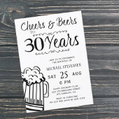 Invitation 30e anniversaire décontracté pour les hommes
