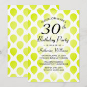 Invitation 30e anniversaire des ballons modernes Lime Green (Devant / Derrière)