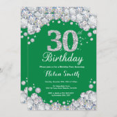 Invitation 30e anniversaire Diamant vert et argent (Devant / Derrière)