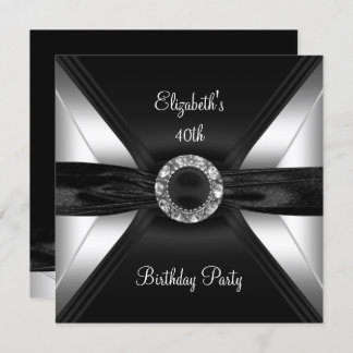 Invitation 30e Anniversaire Diamond Image noir blanc argent