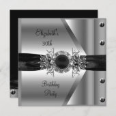 Invitation 30e anniversaire Diamond Jewel Black White Silver (Devant / Derrière)