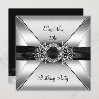Invitation 30e anniversaire Diamond Jewel Black White Silver
