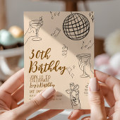 Invitation 30e anniversaire Disco Ball and Cocktails