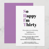 Invitation 30e anniversaire Drôle si Heureux que j'ai trente (Devant / Derrière)