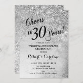 Invitation 30e anniversaire du Mariage Argent (Devant / Derrière)