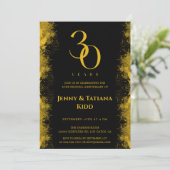 Invitation 30e anniversaire du Mariage Black & Gold (Debout devant)