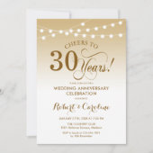 Invitation 30e anniversaire du Mariage - Blanc or (Devant)