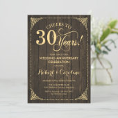 Invitation 30e anniversaire du Mariage - Bois d'or (Debout devant)