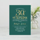 Invitation 30e anniversaire du Mariage surprise - Or vert (Debout devant)