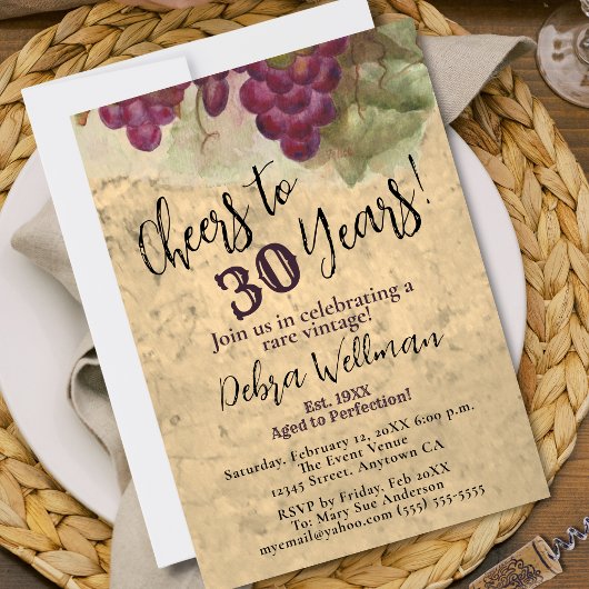 Invitation 30e anniversaire du vignoble | À 30 ans de vin et