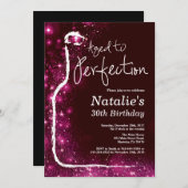 Invitation 30e Anniversaire du vin à la Parties scintillant r (Devant / Derrière)