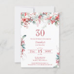 Invitation 30e anniversaire Elégant Berry d'hiver Botanique<br><div class="desc">Invitation vos invités à une fête spéciale d'hiver ou de Noël avec cette élégante fraise rouge et feuillage vert sauge design floral. Des baies rouges profondes sont nichées dans des feuilles et des branches. Le texte rouge ajoute à l'humeur festive. Cet article fait partie de la collection de baies d'hiver....</div>