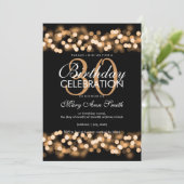 Invitation 30e anniversaire Faux Gold Hollywood Glam (Debout devant)