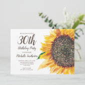 Invitation 30e anniversaire Femmes Brown jaune tournesol (Debout devant)