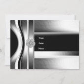 Invitation 30e anniversaire fête Argent Noir (Dos)