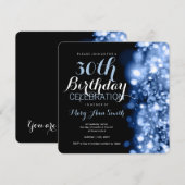 Invitation 30e anniversaire Fête Bleu éclat (Devant / Derrière)