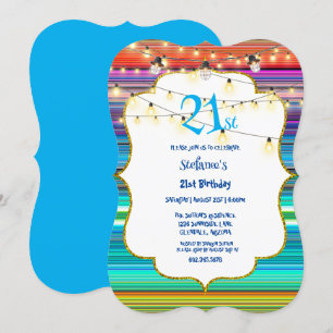 Invitation 30e anniversaire fêté Colorful Stripes & Lights In