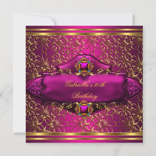 Invitation 30e anniversaire fête Exotic Pink Gold (Devant)