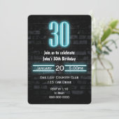 Invitation 30e anniversaire fête néon Connexion en brique (Debout devant)