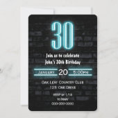 Invitation 30e anniversaire fête néon Connexion en brique (Devant)
