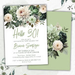 Invitation 30e anniversaire fête Sage Green Floral<br><div class="desc">Sage vert floral 30e anniversaire invitation pour une fête d'anniversaire amusante</div>