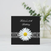 Invitation 30e Anniversaire Fleur Noir Blanc Jaune (Debout devant)