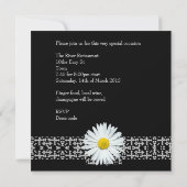 Invitation 30e Anniversaire Fleur Noir Blanc Jaune (Dos)