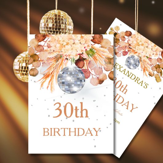 Invitation 30e anniversaire Floral Disco