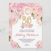 Invitation 30e anniversaire Floral Invitation, (Devant / Derrière)