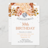 Invitation 30E Anniversaire Floral Orange Disco (Devant / Derrière)