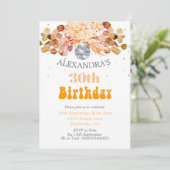 Invitation 30E Anniversaire Floral Orange Disco (Debout devant)