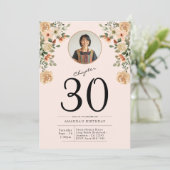 Invitation 30e anniversaire Floral Photo Party (Debout devant)