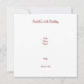 Invitation 30e anniversaire Floral rouge & blanc (Dos)