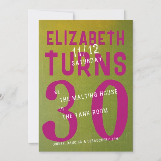 Invitation 30e anniversaire Fun (Devant)