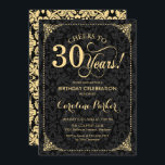 Invitation 30e anniversaire - Gold Black Damask<br><div class="desc">30th Birthday Invitation Design vintage élégant noir et faux or avec motif damassé. Fonctionne la police de script. Bravo à 30 ans ! Peut être personnalisé à tout âge! Message-moi si vous avez besoin d'une personnalisation plus poussée.</div>