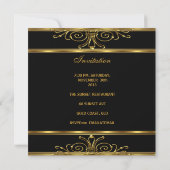 Invitation 30e anniversaire Gold Black Gold Art Déco Leopard (Dos)