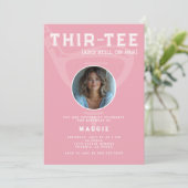 Invitation 30e Anniversaire Golf Club Photo rose moderne (Debout devant)