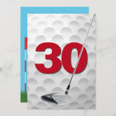 Invitation 30e anniversaire Golf Theme Party (Devant / Derrière)
