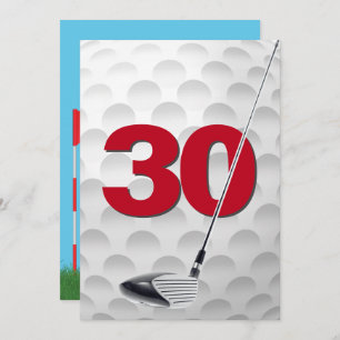 Invitation 30e anniversaire Golf Theme Party