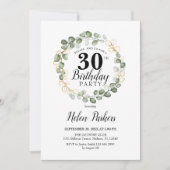 Invitation 30e anniversaire - Green Eucalyptus Foliage Wreath (Devant)