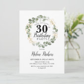 Invitation 30e anniversaire - Green Eucalyptus Foliage Wreath (Debout devant)