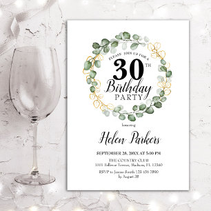 Invitation 30e anniversaire - Green Eucalyptus Foliage Wreath