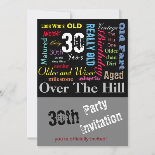 Invitation 30e anniversaire heureux en style Graffiti (Devant)