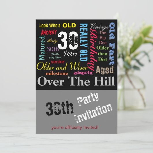Invitation 30e anniversaire heureux en style Graffiti (Debout devant)