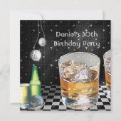 Invitation 30e anniversaire Hommes de fête Boissons Noir Arge (Devant)