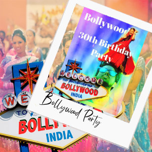 Invitation 30e anniversaire Indian Bollywood Colorful Party