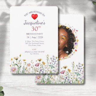 Invitation 30e anniversaire Jardin Floral Wild Meadow Photo