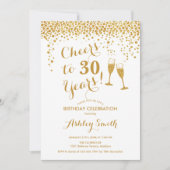 Invitation 30e Anniversaire - Joue À 30 Ans Or Blanc (Devant)