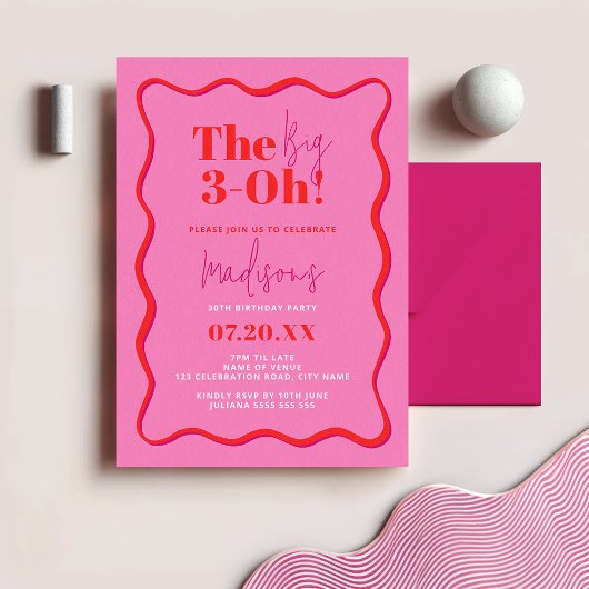 Invitation 30e anniversaire La grande frontière ondulée 3-Oh